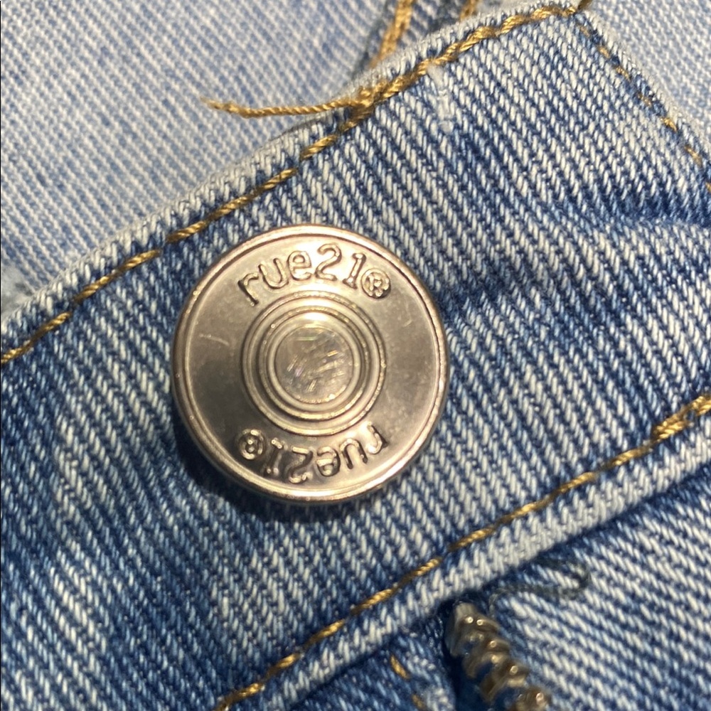 Rue21 Blue Flare Wide Leg Jeans with Distressed Details - Picture 10 of 10